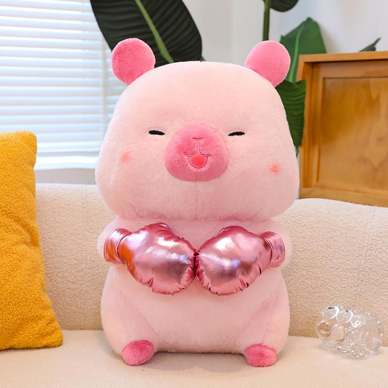 New boxing kapibara doll, macho man, water guinea pig, plush toy, grab machine, rag doll, gift exchange