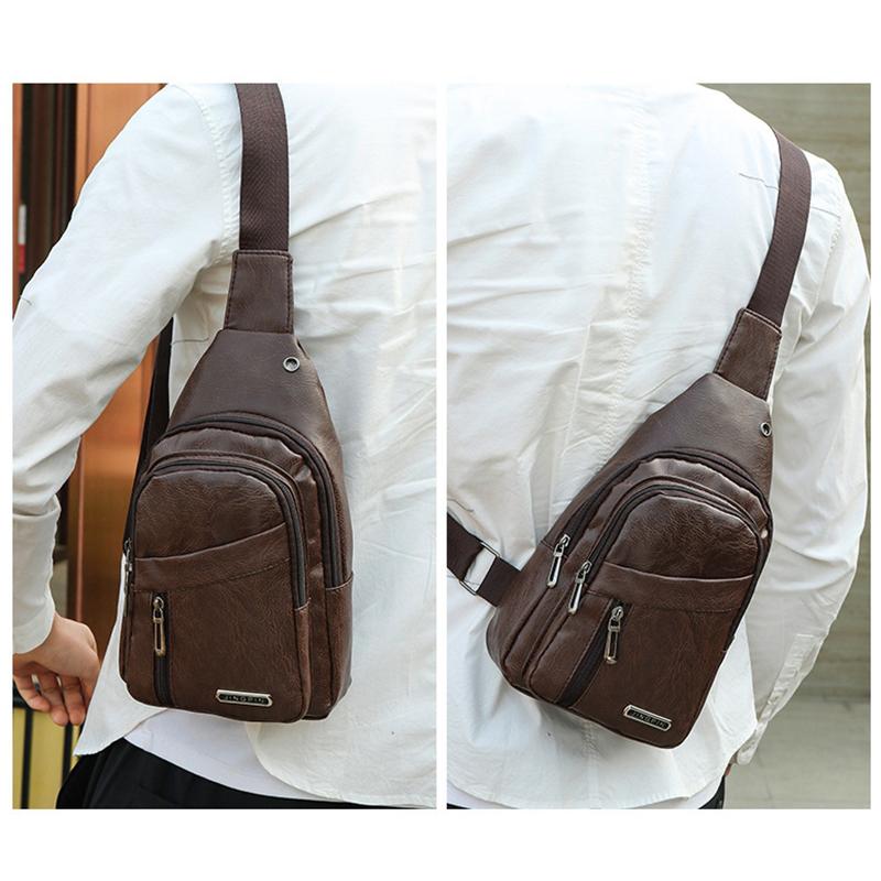 Men'S Crossbody Bags Men'S Chest Bag Designer Messenger Bag Leather Shoulder Bags Diagonal Package Large Capacity Bag For Travel