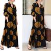 Printed Abayas Kaftans for Women Girls Elegant Dubai Moroccan Kaftan Dresses Abayas Fashion Long Sleeve Muslims Dresses