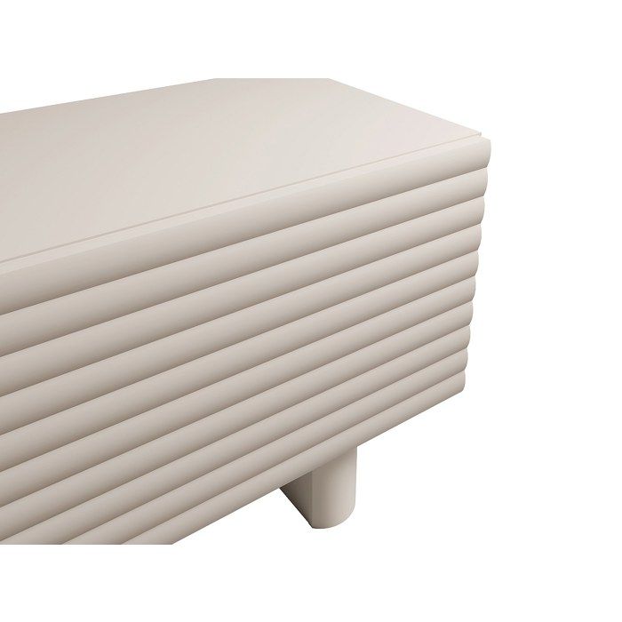 Meuble TV avec 2 portes en MDF - 180 cm - Beige - LUDIMA