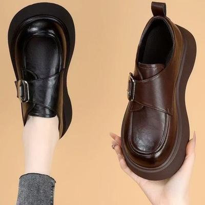New Retro and Fashionable Single Shoes for Women, Thick-soled Height-increasing Versatile Shoes