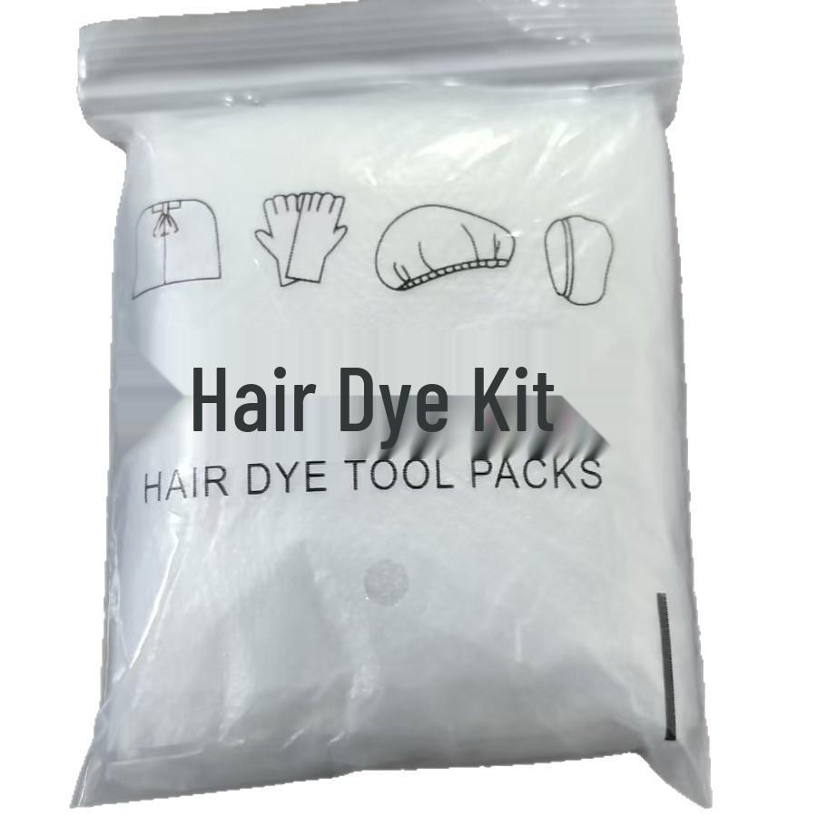 4-Piece Disposable Hair Dye Kit: Gloves, Ear Covers, Shawl, Shower Cap