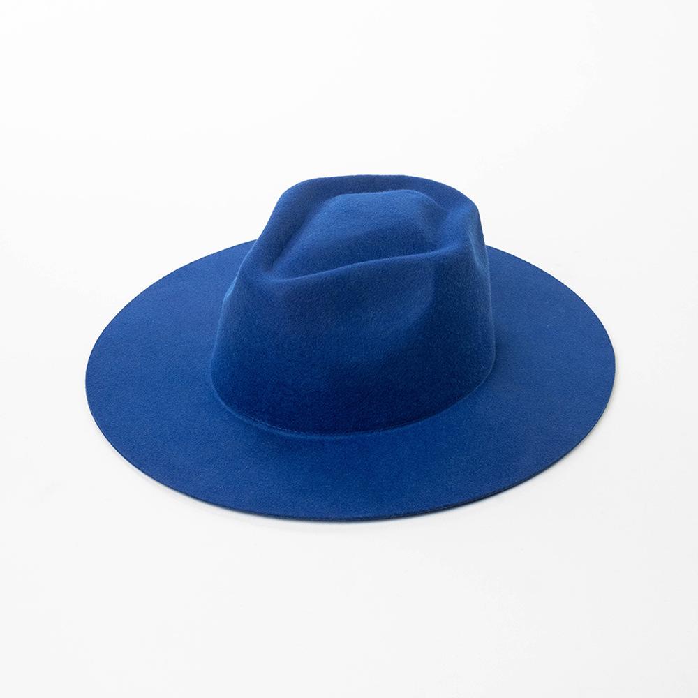 100% Wool Western Fedora Hat Women Men Autumn Winter Casual Felt Cowgirl Hat Outdoor Sunshade Warm Concave Shape Fedoras Top Hat
