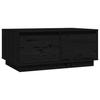 Vidaxl Stolik Kawowy, Czarny, 80X50X35 Cm, Lite Drewno Sosnowe