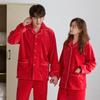 Hochzeitspaar Schlafanzug Herren und Damen Herbst und Winter Korallenfleece Verdickt und Fleece Rot Natal Jahr Hochzeit Loungewear Set