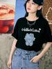2026 Summer HelloKitty  Cartoon Graphic Tee Casual Short Sleeve Cotton Tops for Adults Kids Lovely Kawaii Streetwear Style