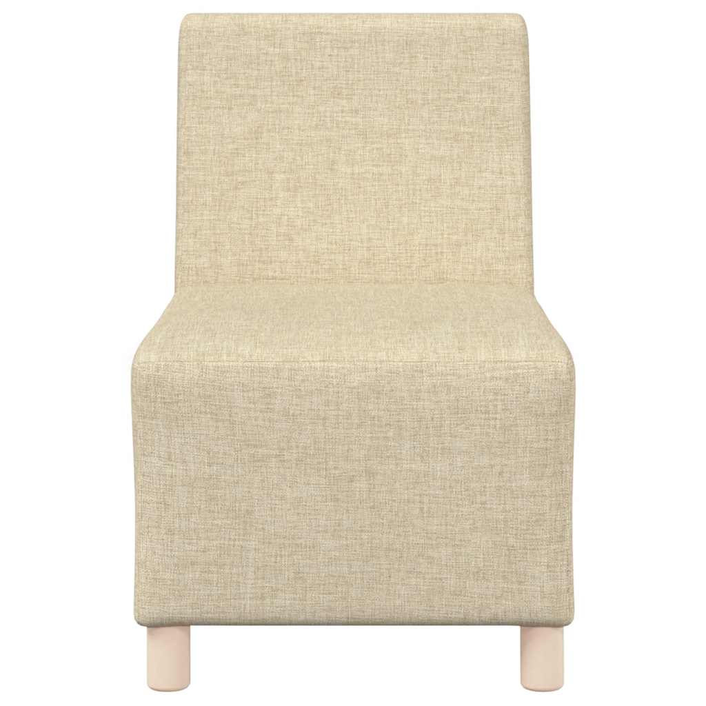 Modular Armless Sofa Cream Fabric