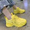 Fashion Comemore New Sneakers Women Spring Platform Casual Sports Shoes Fashion Sneaker Basket Yellow Lace-Up Chunky Footwear Woman 2025