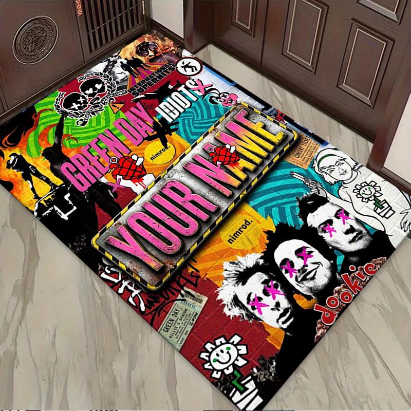 Name Custom Band Green Day Carpet Rug for Living Room Bedroom Home Sofa Decoration,Kids play Non-slip Floor Mat