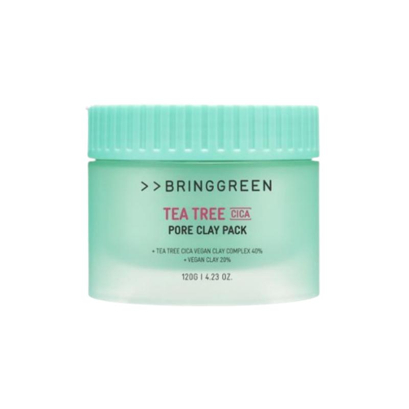 Masque d'argile pour les pores à l'arbre à thé et à la Cica Bring Green pour les peaux sensibles (Vegan)