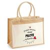 Planetee Jute Tote Bag with Pocket Bazaar of a Beloved Pilot - Women's Shopping Bag Birthday Christmas Mother's Day Gift Grandma Bag