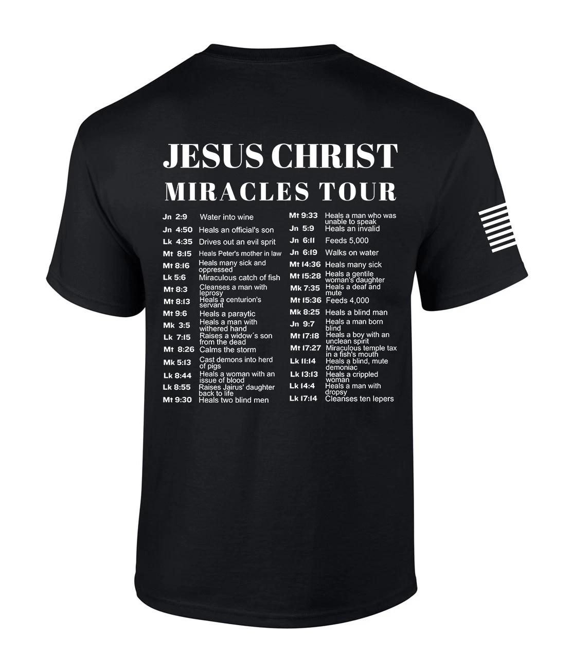 Trenz Shirt Company Mens Christian TShirt Jesus Miracles World Tour Scripture 3XL