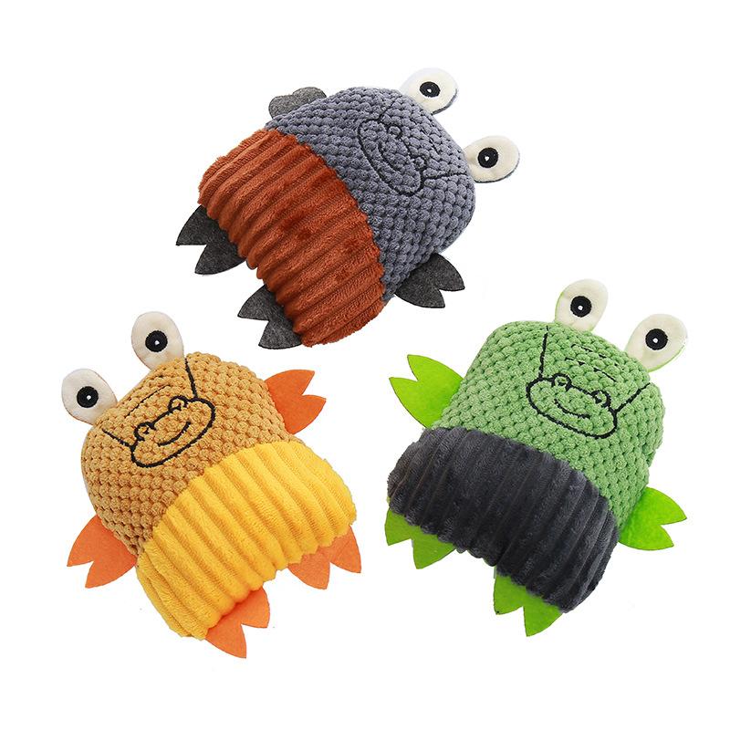 Plush Dog Cat Toy with Sound, Teeth Cleaning Chew Toy, Bite Resistant, Interactive Training Toy for Puppy Kitten,