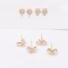 10pcs 14K Gold-wrapped Butterfly Micro-inlaid with Hanging Stud Earrings S925 Silver Needle DIY Jewelry Sun Ear Needle Accessories Work In Progress