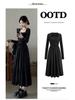 Hepburn-Inspired Women's Black Coat with Dress, Perfect for Petite Figures, Spring/Autumn/Winter, High-End Aesthetic