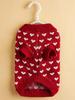 Pet Peach Heart Slim Fit Dog Sweater, Round Neck