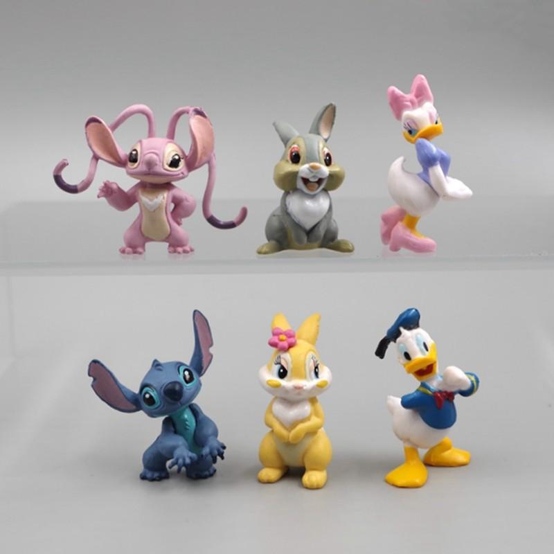 

6Pcs/Kit Lilo & Stitch Animation Design Animation Adorable Action Figure GK Miniature Collector Tabletop Decoration Piece Cake Decoration Playthings