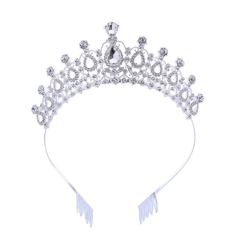 European and American Bridal Crown Tiara Alloy Crystal Wedding Hair Accessories Crown Birthday Party Headband Jewelry