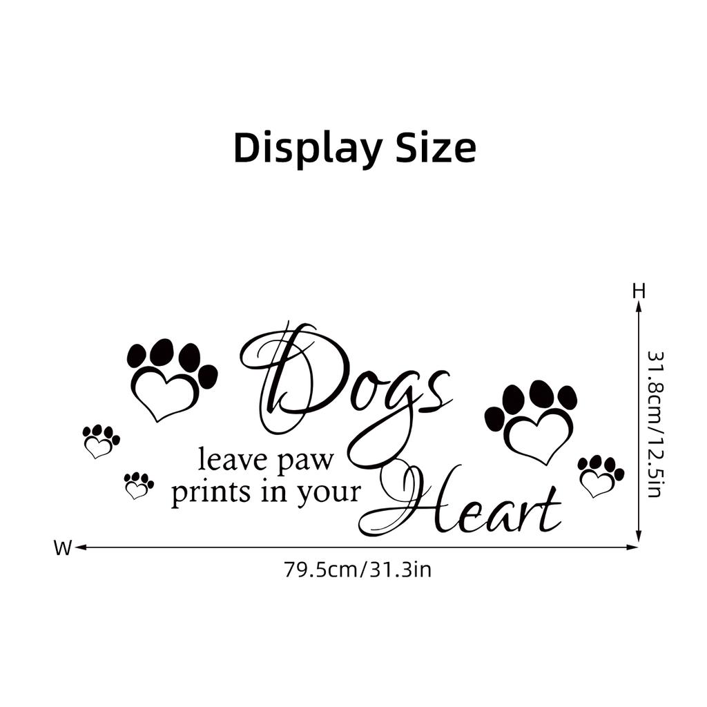 English Phrases Dogs Leave Paw Prints Art Wall Stickers Removable For Bedroom Living Room Door Decoration Wall Decals
