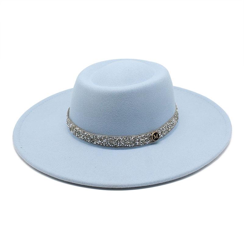 9.5Cm Brim Wool M Standard Diamond Felt Hat Concave And Convex Top Men'S And Women'S Top Hats Wide Brim Felt Hat