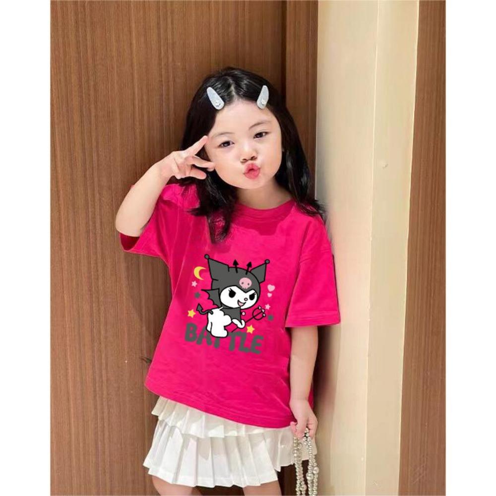 Cute Kitty short sleeved T-shirt for children's summer casual wear