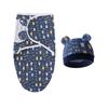 Cartoon Blanket Hat Set Cotton Infant Swaddle Blanket Newborn Photography Blanket  Infant Care