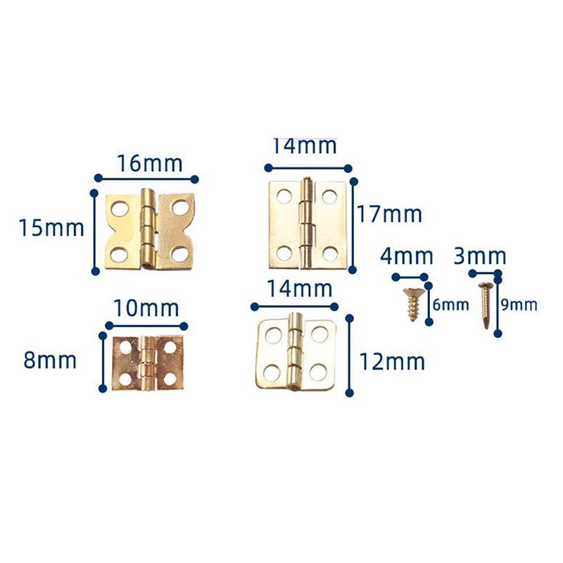 10 Set Miniature Hinge Model Folding Decoration Door Accessories 1:12 Doll House