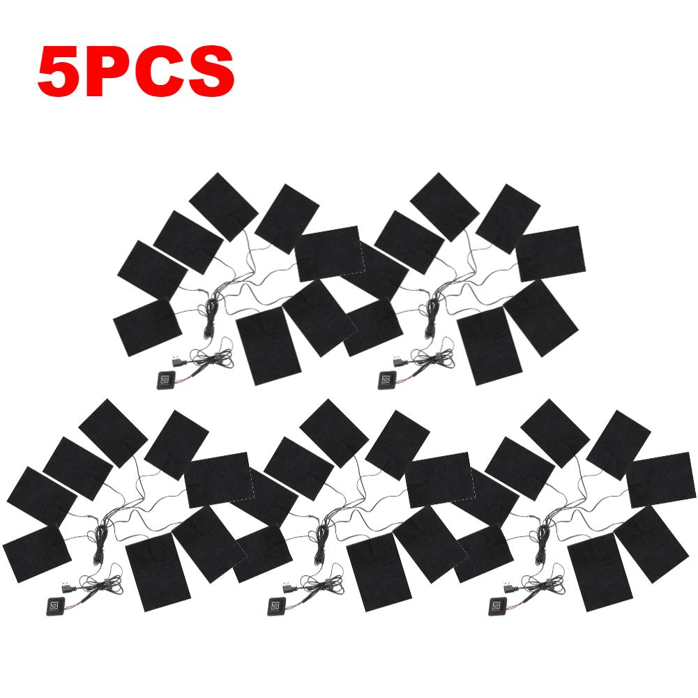 1-5PCS Jacket Heater Pads Electric Heating Clothing Warmer 3 Levels Heating Warmer Pad For Winter Outdoor Skiing Camping Hiking