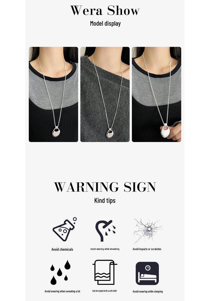Asian Blogger-Inspired Saddle Bag Necklace: Luxury Women's Niche Sweater Chain Accessories
