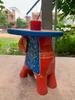 Hand Carved Elephant Stool: Wooden Antique Chowki Indian Decor