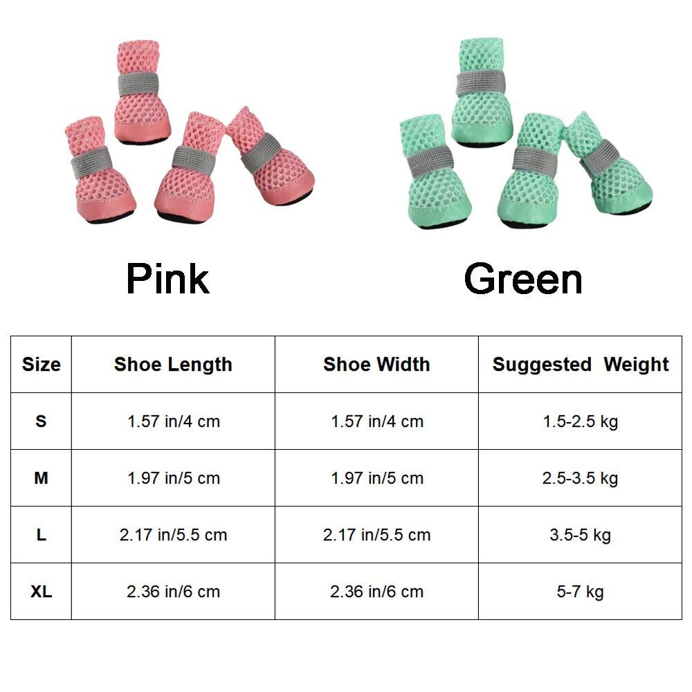 4PCS/SET Anti-Slip Dog Mesh Shoes Wear Resistant Dog Foot Cover Fashion Dog Net Shoes Spring Season