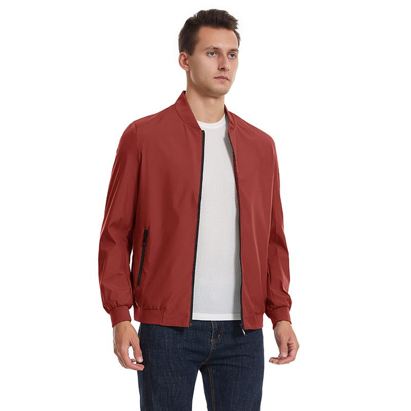 Spring and Autumn Round Neck Men's Jacket Loose Long-sleeved Stand-up Collar Top New Style Anti-wind Casual Jacket