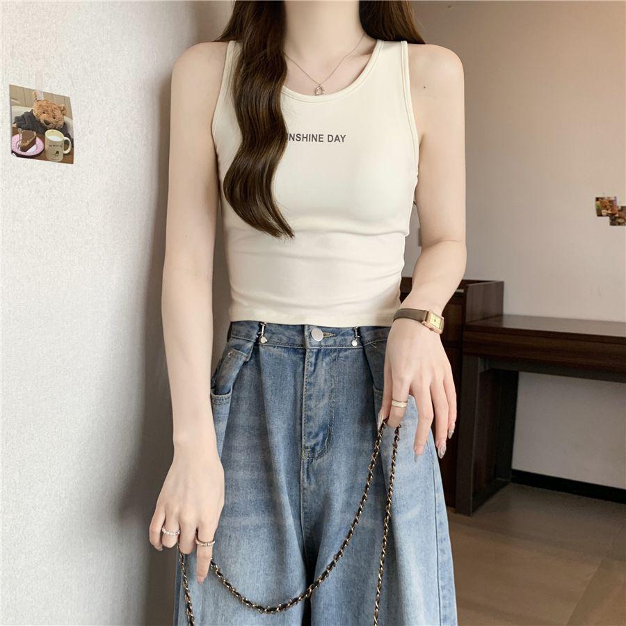 

Women s Summer Backless Vest with Chest Pads – Sweet & Stylish Sleeveless Top One Size абрикосовий