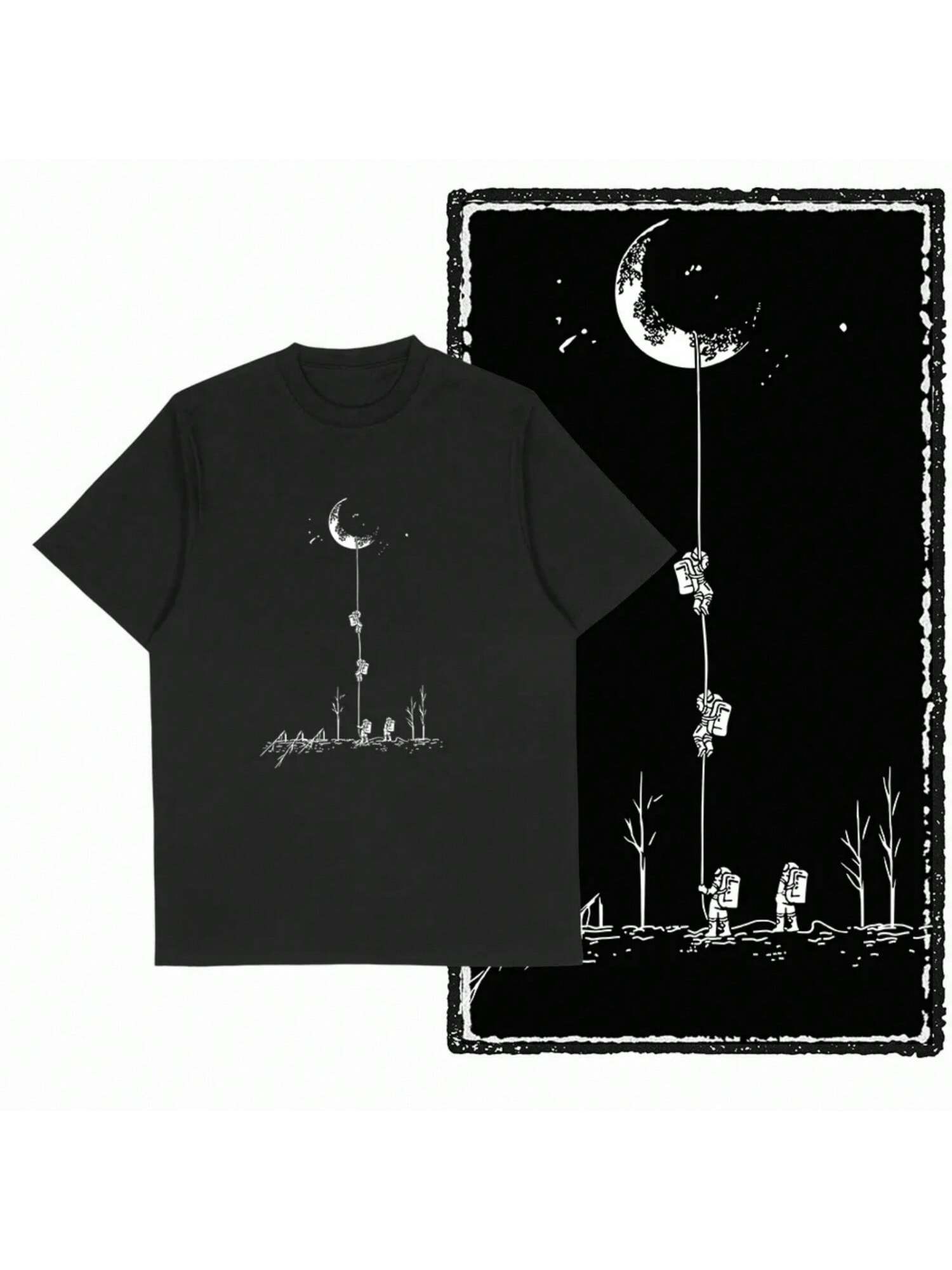 Coolmind SA Spaceman Astronaut Graphic T Shirt Fo Cool Moon Print Vintage s Novelty Tee Shirt S