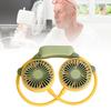 Portable Neck Fan Bendable Wearable USB Rechargeable Hand Free Mini Hanging Fan for Office Travel Yellow