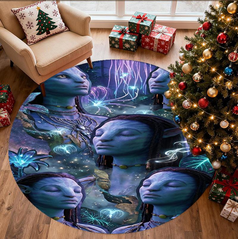 Avatar Pattern Round Rug, Indoor/Outdoor Mat, for Picnic, Gameroom, Bedroom, Office, Living Room, Home Decor Carpet, Birthday Gift