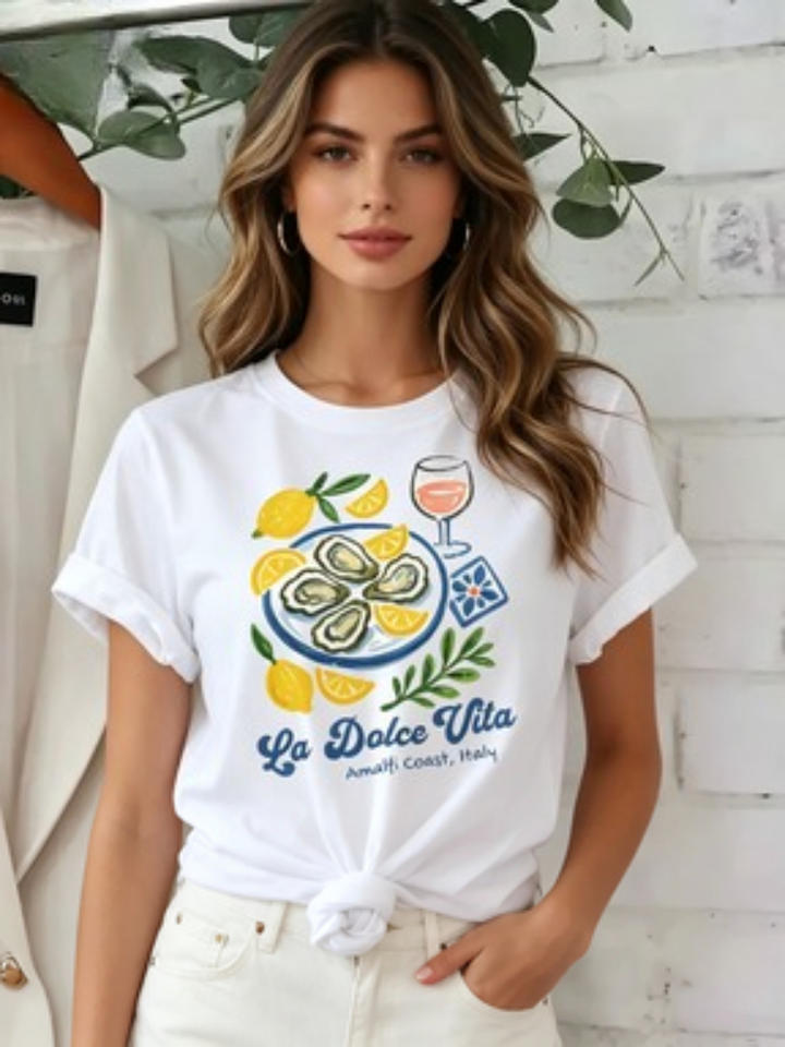 Women's Lemon Graphic T-Shirt A Comfortable Everyday Short Sleeve Crew Neck T-shirt for Everyday Wear and Style Graphic T shirts