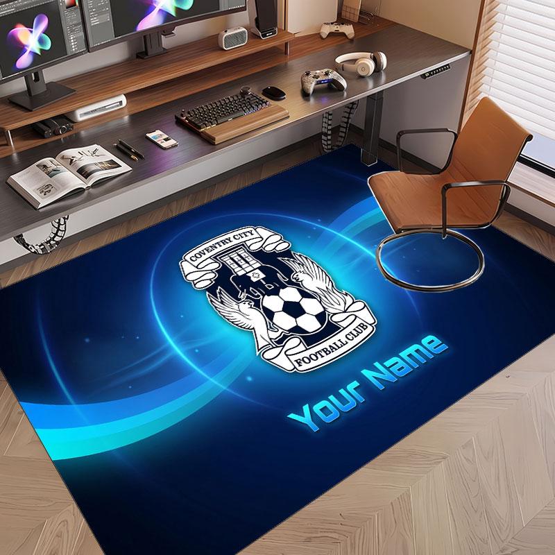Custom Rug Coventry City Pattern Print Name Text Soft Non‑Slip Floor Carpet for Home Indoor Decoration