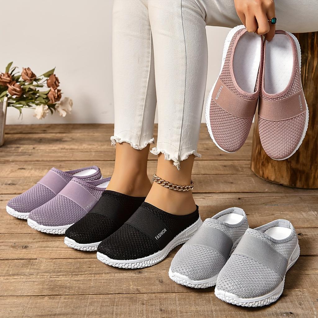 Women's Walking Sandals Breathable Mesh Casual Sneakers Summer Shoes Soft Sole Platform Slip-On Walking Shoes