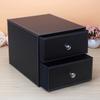 Boîte de rangement en cuir véritable pour maquillage et soins de la peau avec miroir, plateau multifonctionnel pour comptoir de salle de bain, organisateur à tiroirs modulaires