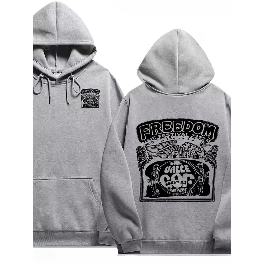 Unisex Fear & Screams Hoodie Skull Print Hoodie MenClothing Harajuku Vintage High Street Hoodies Unisex Casual Sweatshirt Tops