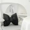 Pink Bow Ribbon Couch Pillow Imitation Rabbit Fur Comfortable Car Seat Cushion Ins Style Simple Back Cushion