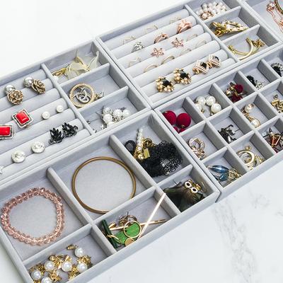 Aksamitna taca do przechowywania biżuterii Taca ekspozycyjna na pierścionki kolczyki biżuterię Taca do przechowywania naszyjników Taca na biżuterię