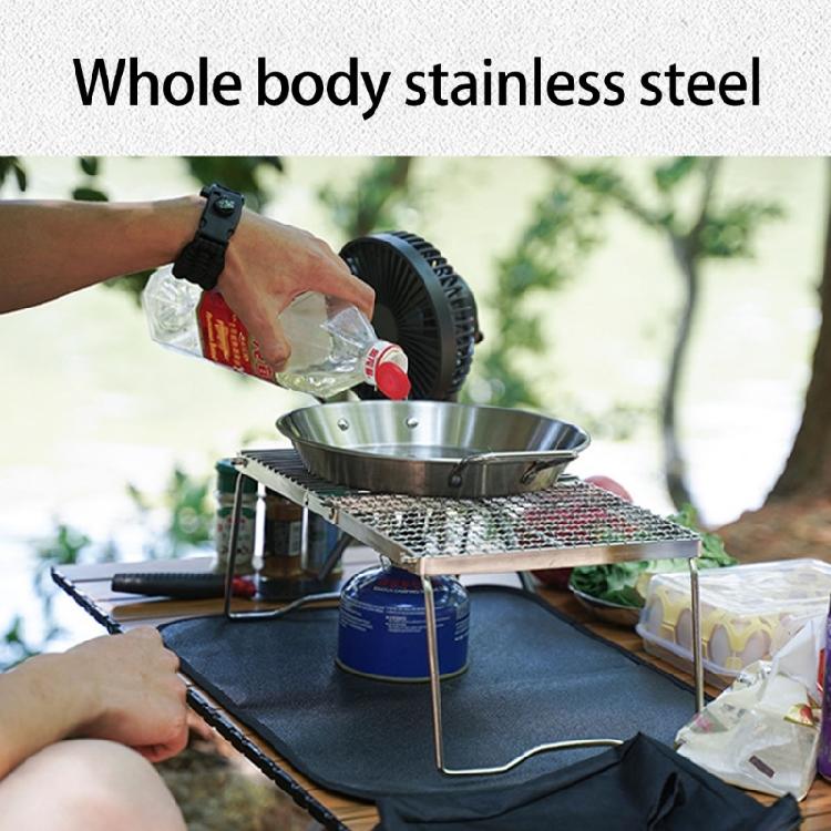 Foldable Camping Table Outdoor Folding Table Barbecue Table Stainless Steels Grilling Grate With Legs Camping Table