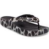Crocs Classic Cloud Flip Flops Women Footwear Black Leopard-Print 207845-0CU