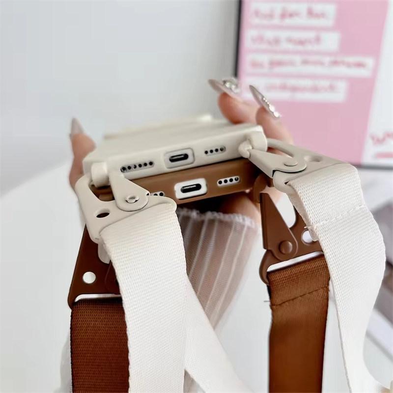 Shockproof TPU Crossbody Lanyard Silicone Phone Case For iPhone17 16 15 14 13 Pro Max 12 11 Cord Rope Necklace Strap Soft Cover