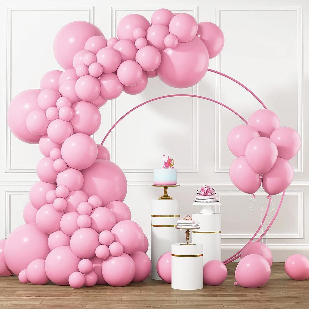 105PCS Pink Latex Balloon Set, Suitable for Birthdays, Graduation Ceremonies, Weddings, Anniversaries, and Party Decorations