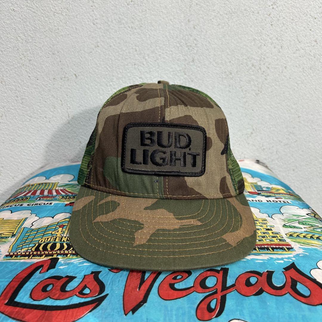 

[USED] 90s Bud Liht mesh cap, camo, corporate, Y2K