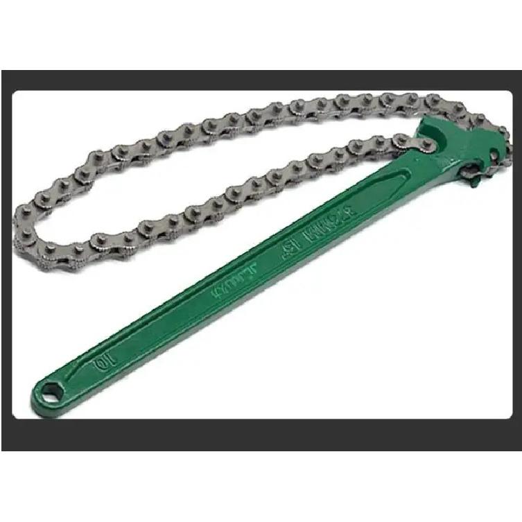 15" Engine oil filter element Adjustable 60-200mm chain wrench Oil change remover Toothed belt length:700mm