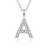 925 Silver Gold Small 26 Letters A- Z Zircon CZ Pendant Monogram Necklace Me Initial Alphabet M A Jewelry